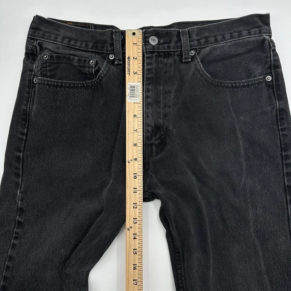 Levi's 505 Jeans Mens 36x34 Black Medium Wash Straight Regular Pants Levis‎